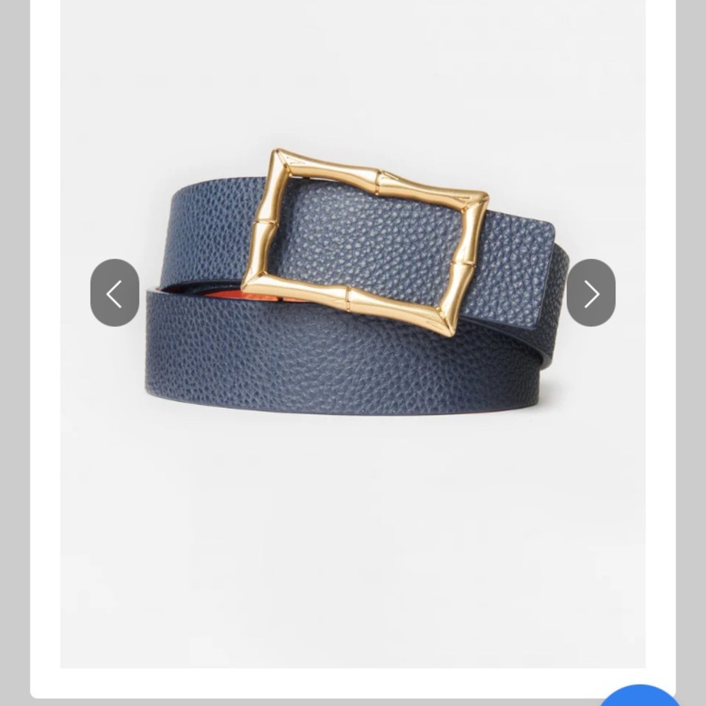 J.McLaughlin Lina Blue/Orange Belt with hold bamboo buckle